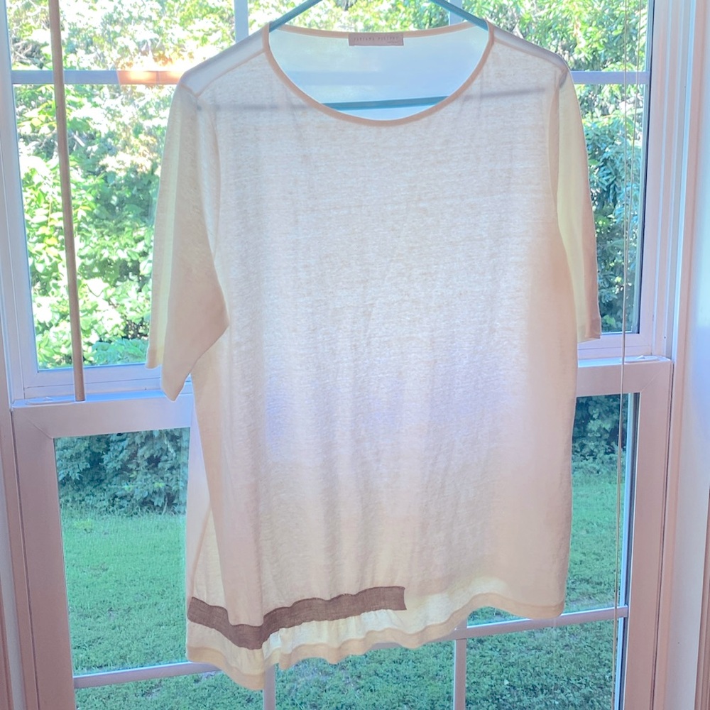 Fabiana Filippi off white size large linen shirt with detail on bottom left